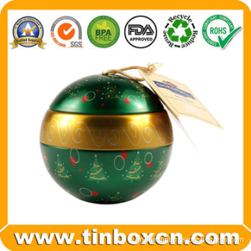 Custom Christmas Gift Tin Box Packaging Ball Tin